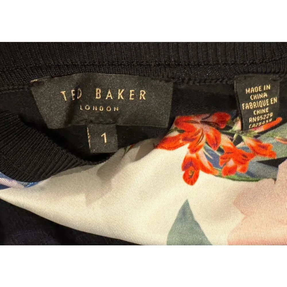 Ted Baker London Poliiey Jamboree Floral Sweater Size 1 - Image 3