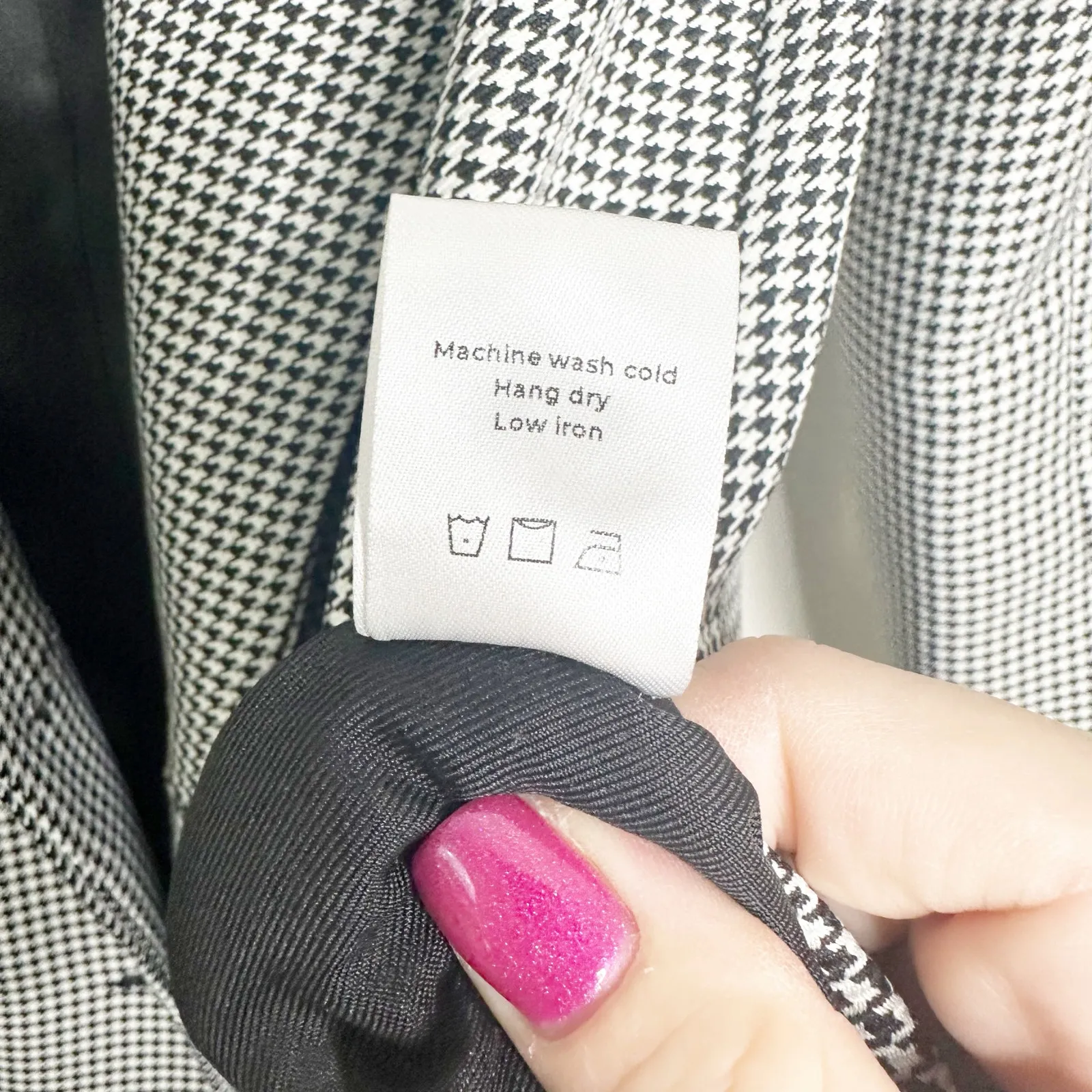 Vetta Capsule Convertible Blazer Vest Dress Black & White Houndstooth XS - Image 10