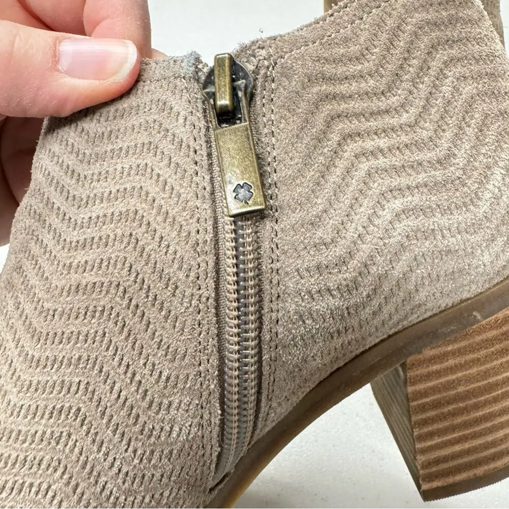 Lucky Brand Taupe Leather D’orsay Ankle Boots Booties Western Style 7.5 Parnesa - Image 5
