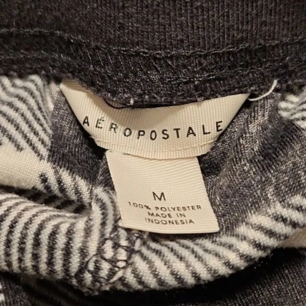 Women's Aeropostale Black Cream Flannel Pajama Pants Size Med GUC #6458 - Image 5