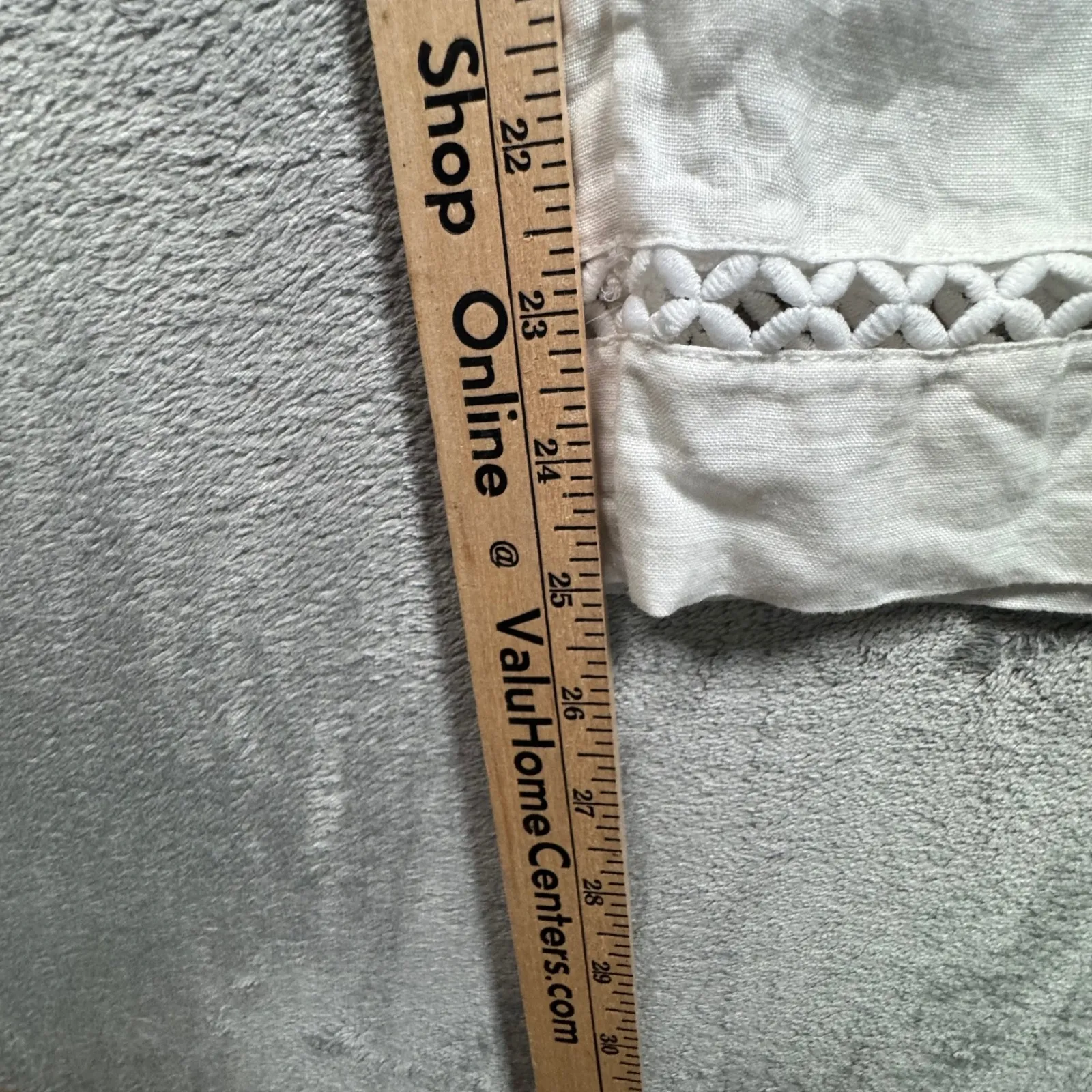 Joie Cropped Pants 100% Linen White M Drawstring Capri Lace Trim Beach Resort - Image 10