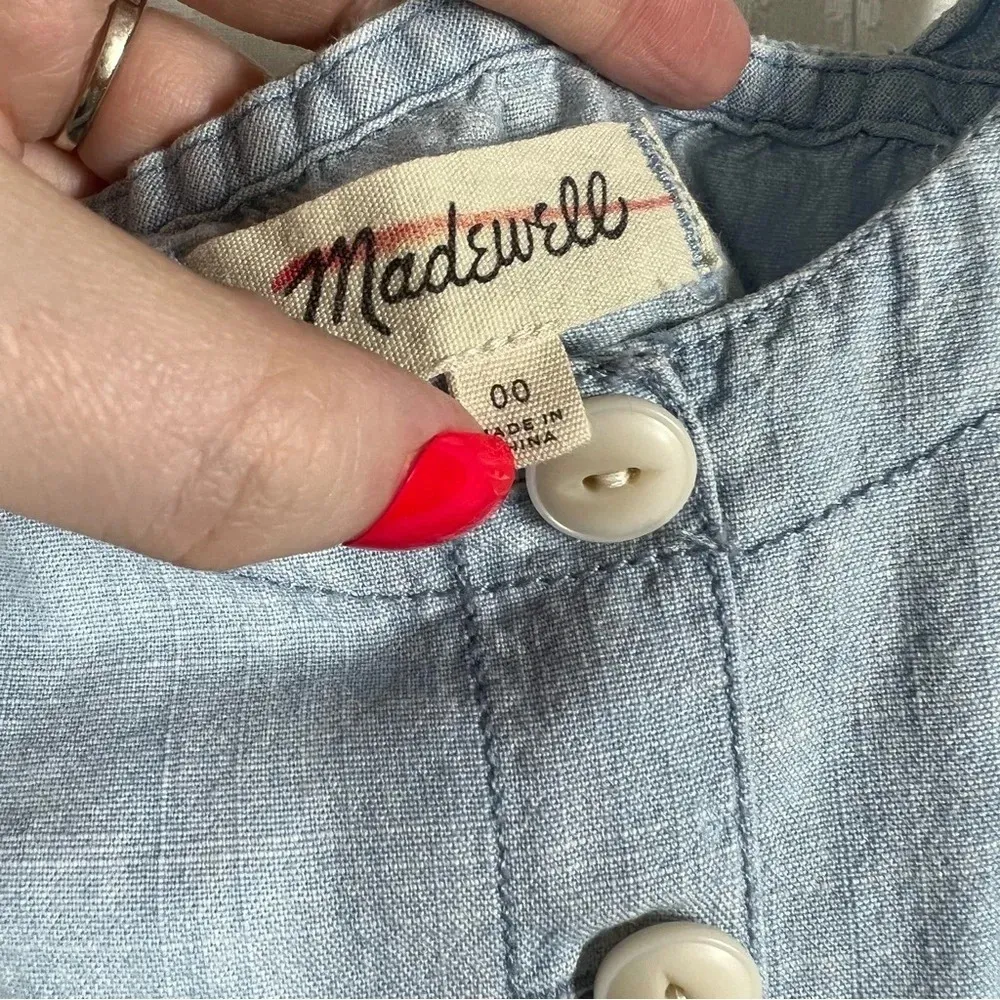 Madewell  Blue Denim Button‎ Front Dress - Image 4