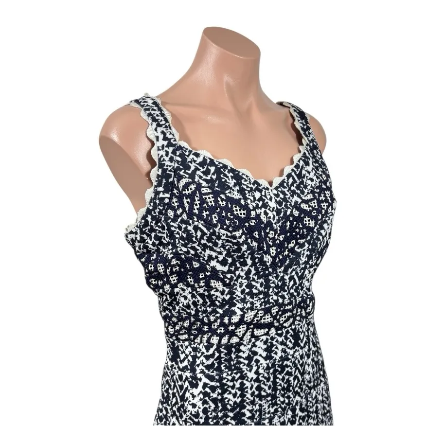 ALBERTO MAKALI printed sweetheart neckline sheath dress M - Image 3