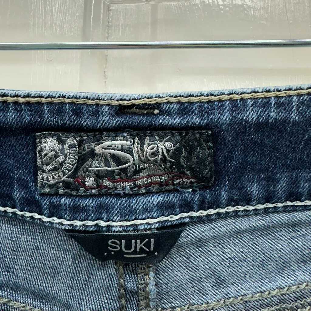 Silver‎ Suki mid thick stitch denim jean shorts women's 27 x 4.5 - Image 5