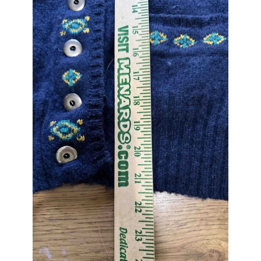 Liz Sport Size Medium Shetland Wool Cardigan Sweater Buttons Pockets Vintage - Image 4