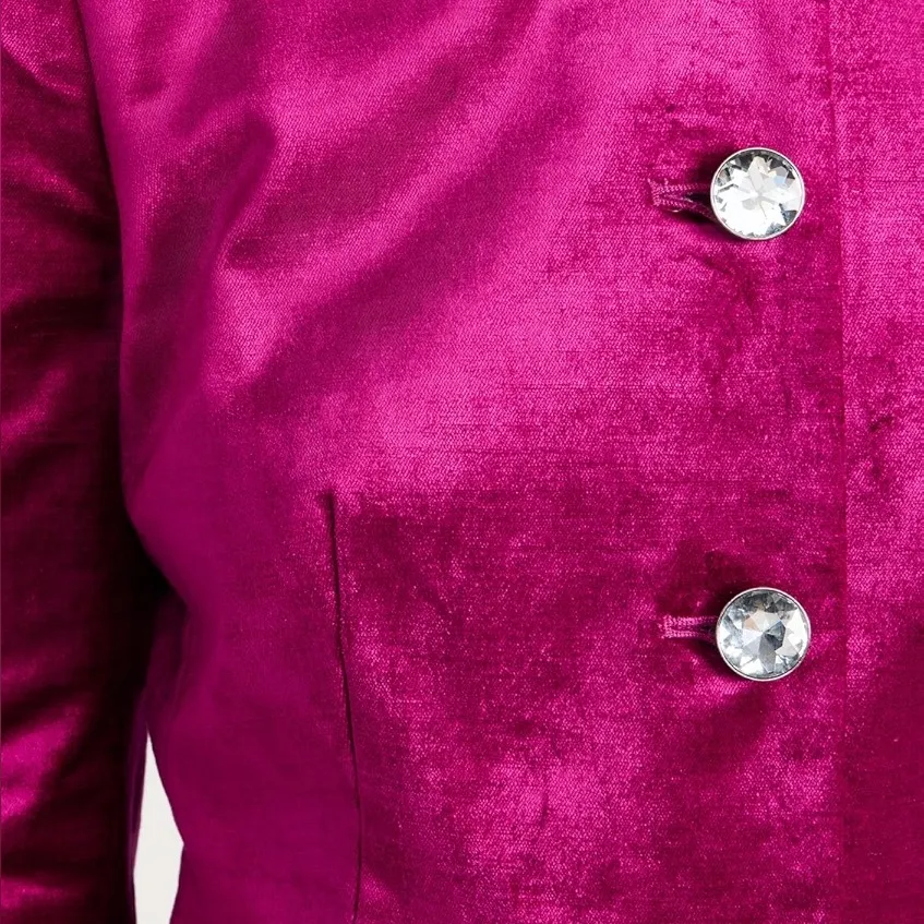 VERONICA BEARD Cencia Magenta Velvet Collarless Jacket Size 2 - Image 17