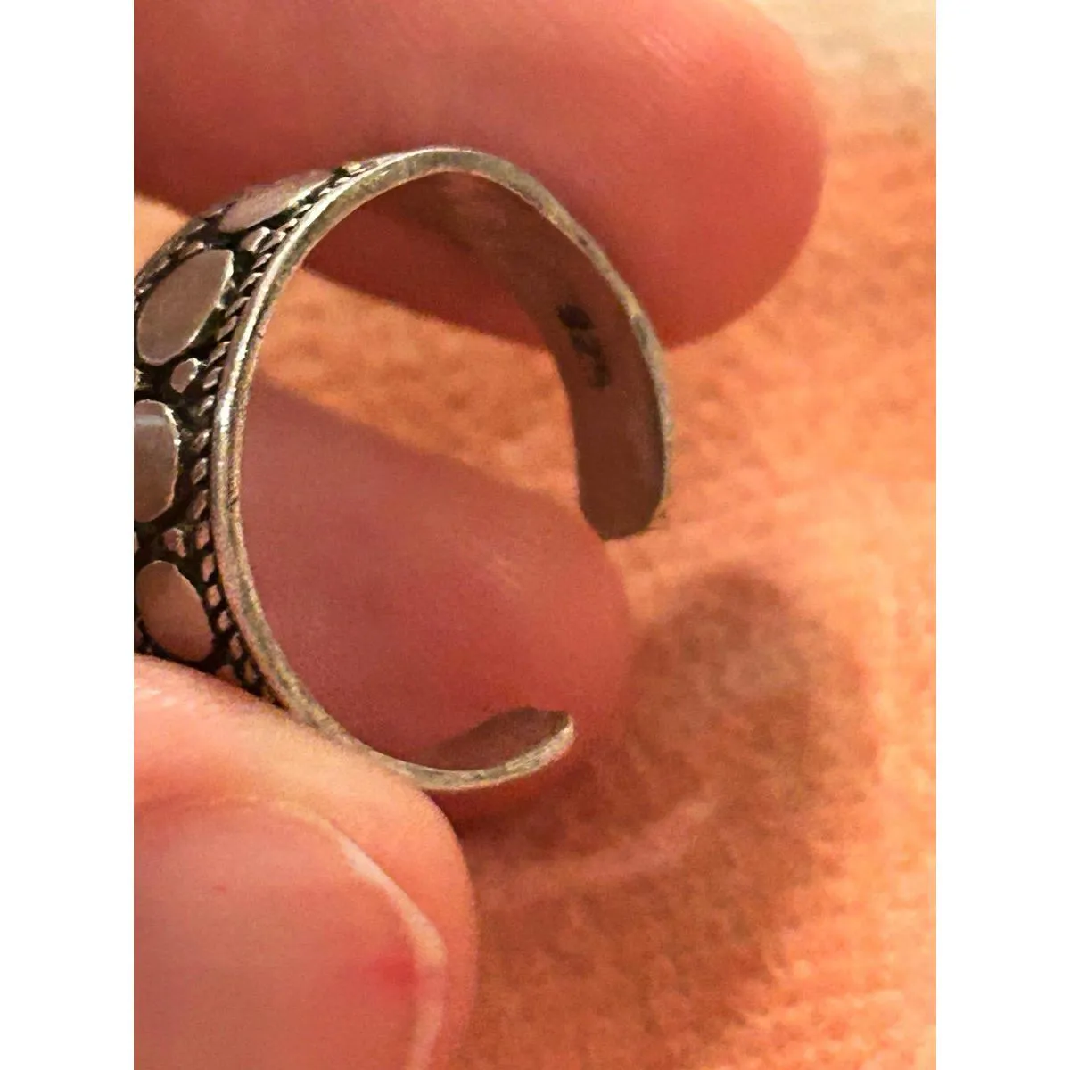 925 Sterling silver Ring Open toe Rings Adjustable d21 - Image 2