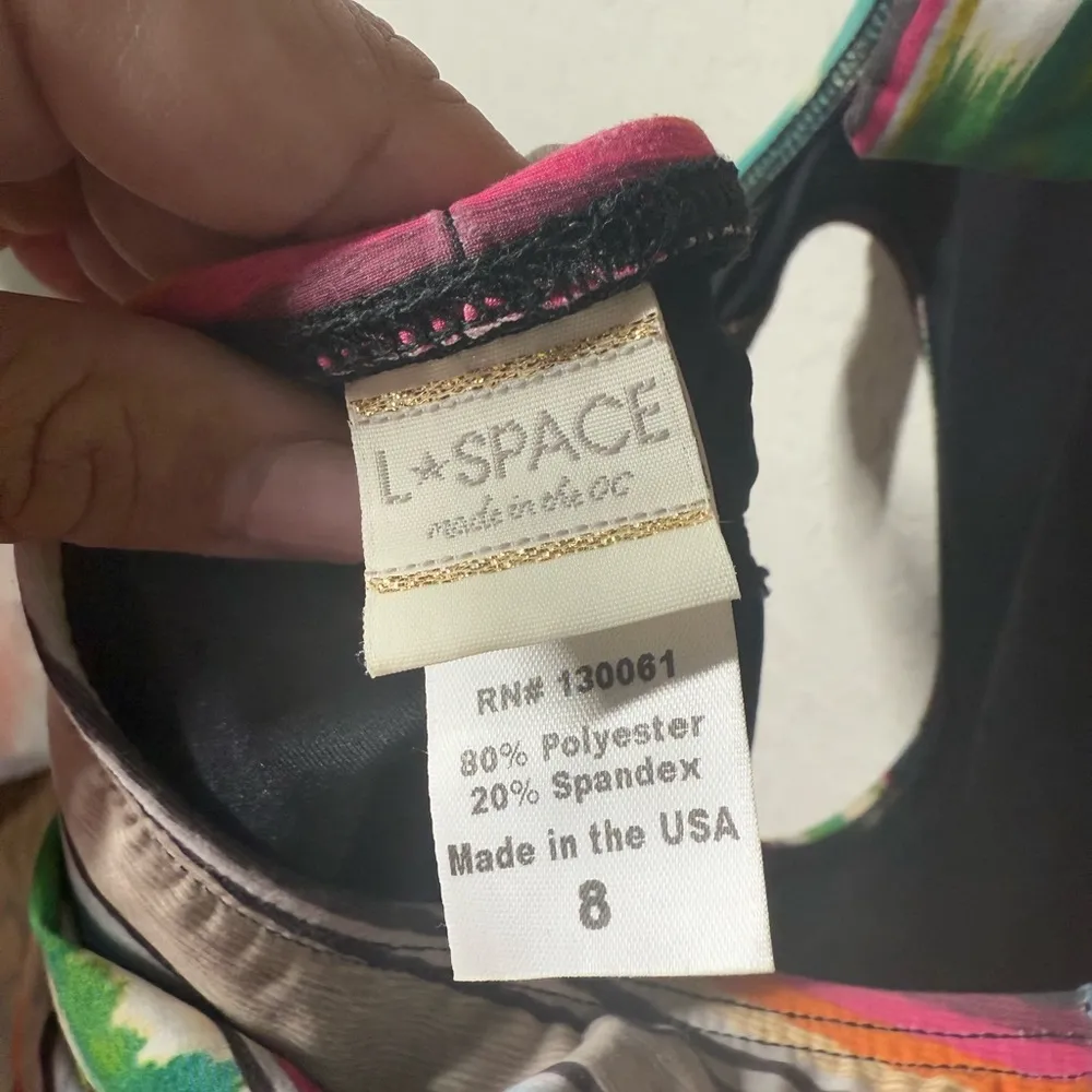 L Space Cozumel Free Love Bandeau Monokini One Piece Swimsuit Sz 8 - Image 9