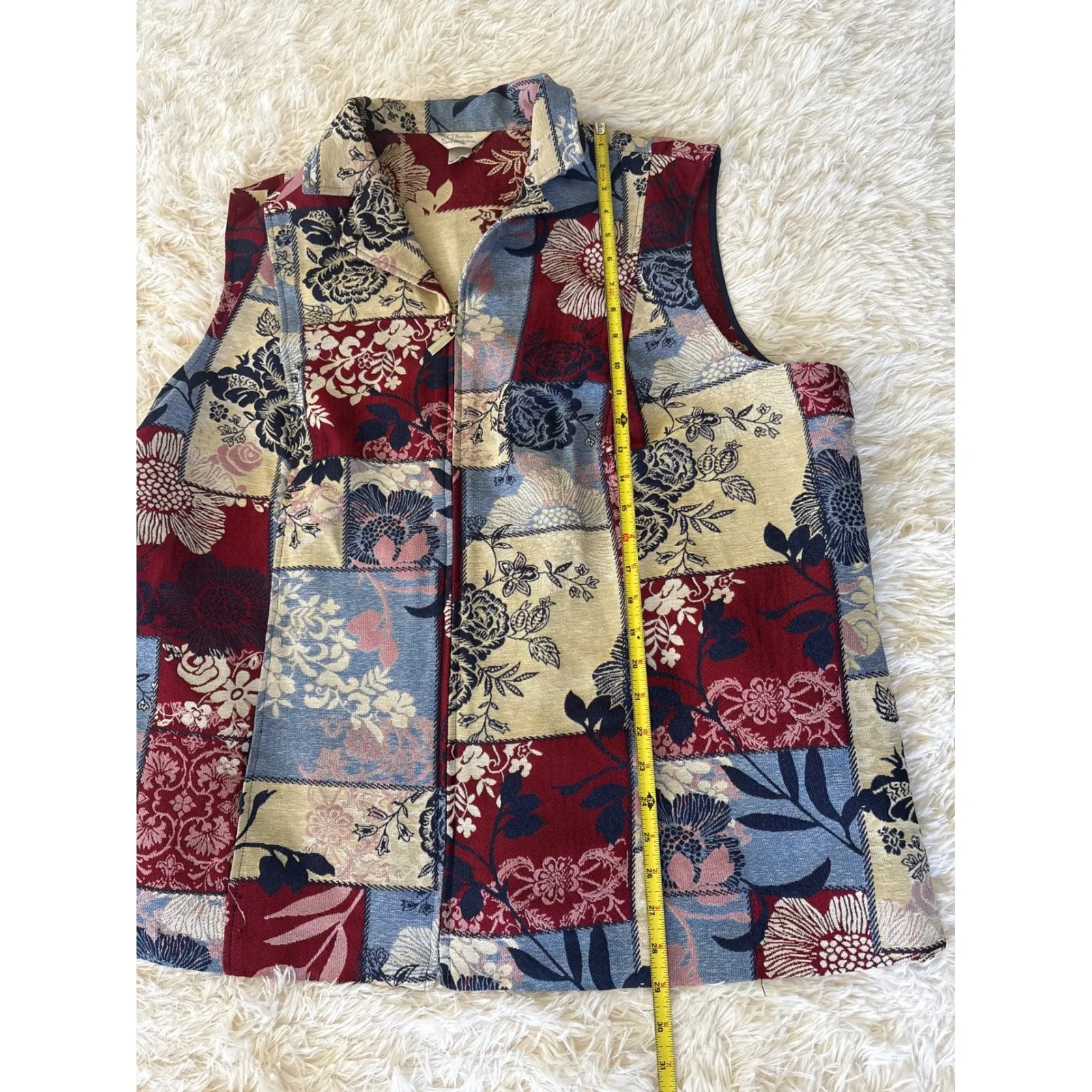 CJ Banks Vintage Floral Patchwork Sleeveless Button Down Top 3X Plus Size - Image 4