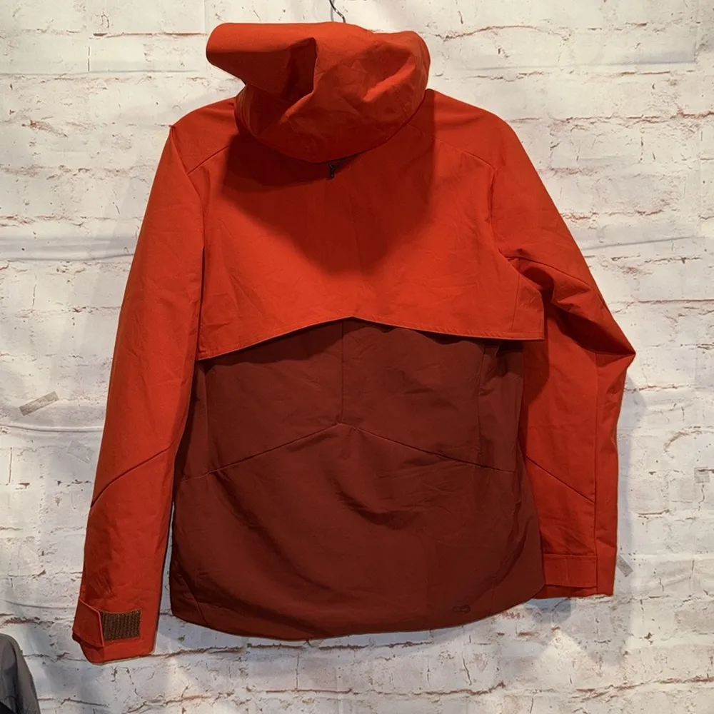 Oros Apparel Jacket Womens Small Red Brown Hooded Gambit Jacket Lightweight - Image 5