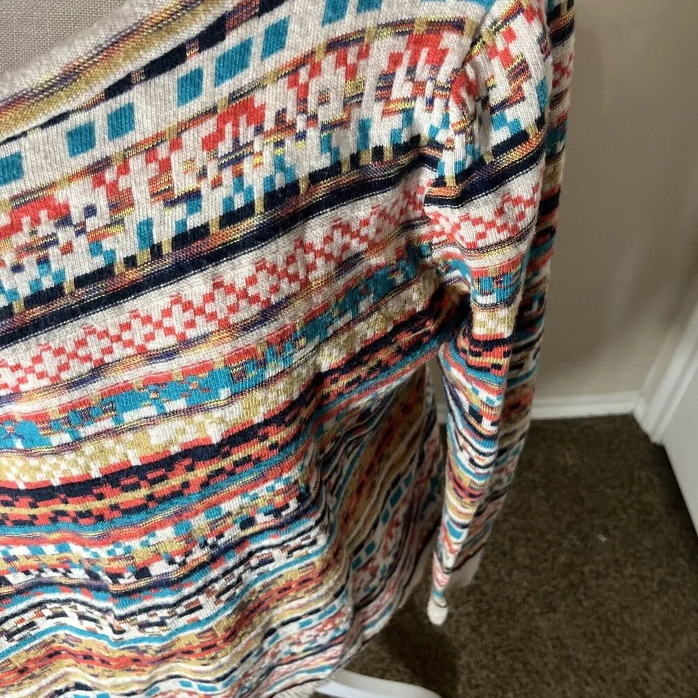 Styleholic Womens Aztec Southwestern Open Front Cardigan Sweater S/M Fringe Knit Size M - Image 4