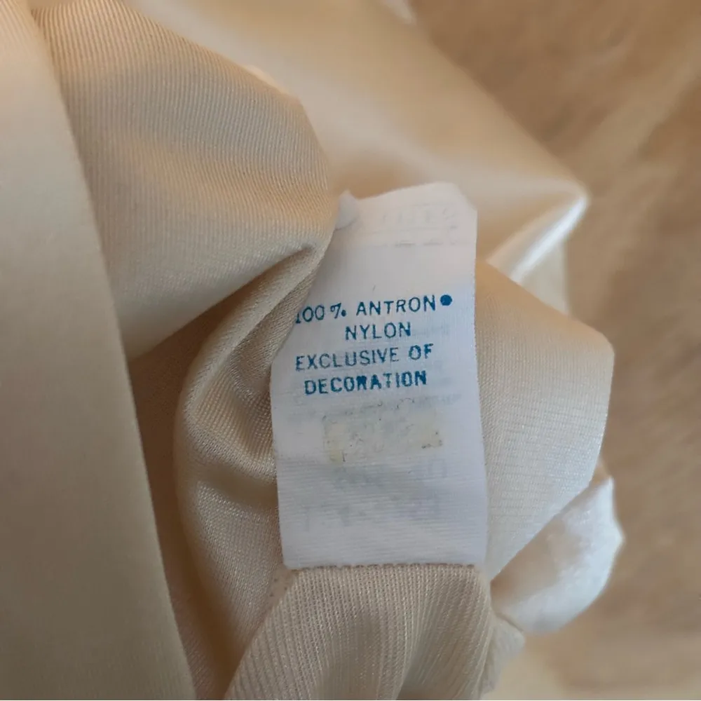 Vintage Body Lites Full Dress Slip Lace Trim Nylon Antron Sz 40 White - Image 6