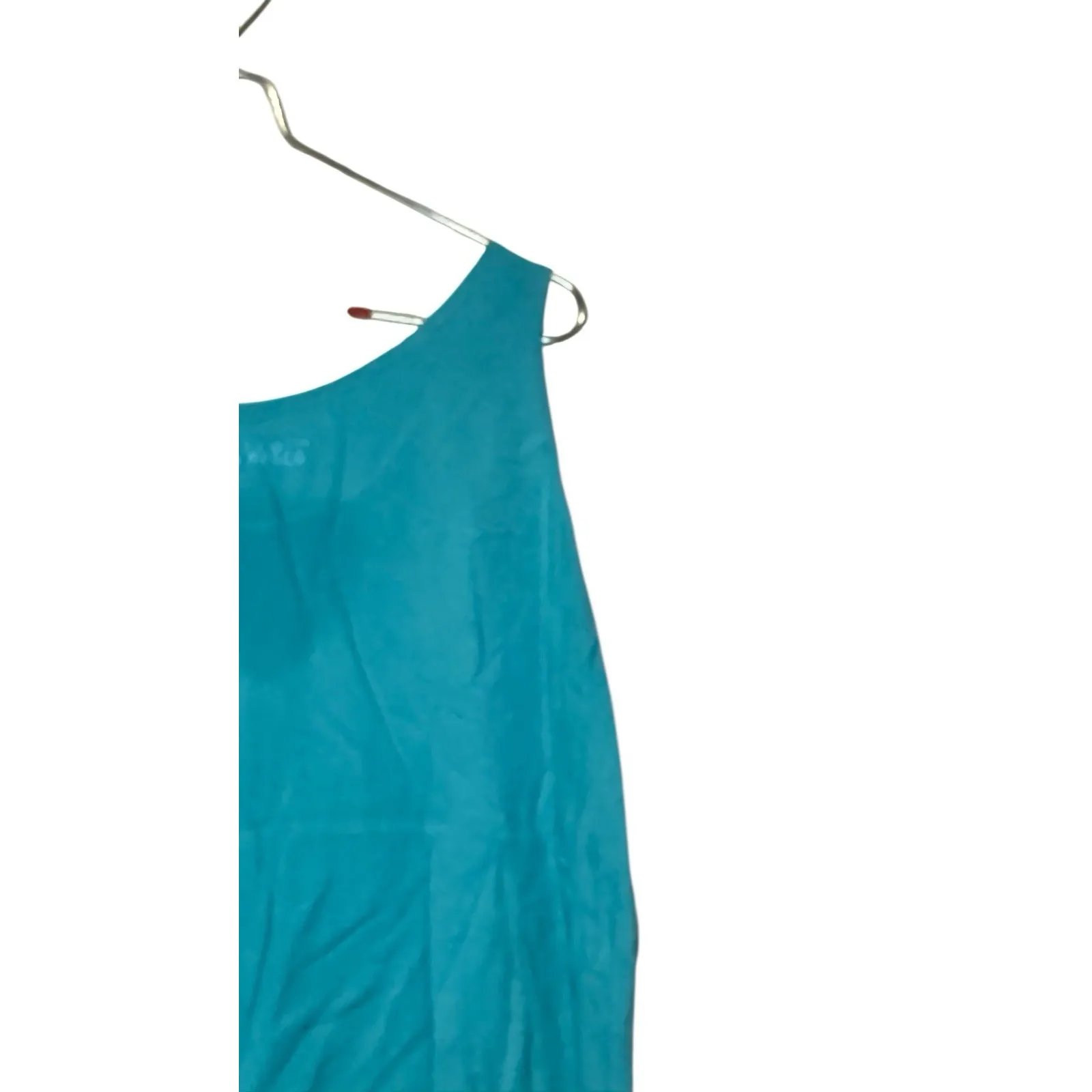 Jams World Women's Tank Top Sleeveless Relaxed Hawaiian Solid Teal Blue Medium - Image 7