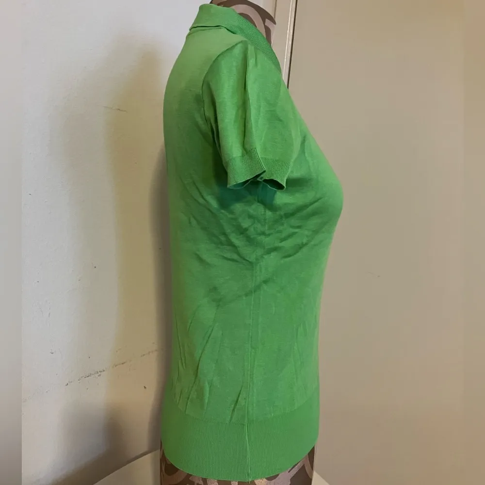 Vintage Japanese LAUTREAMONT LADIES POLO SHIRT/TOP Green Size S - Image 4