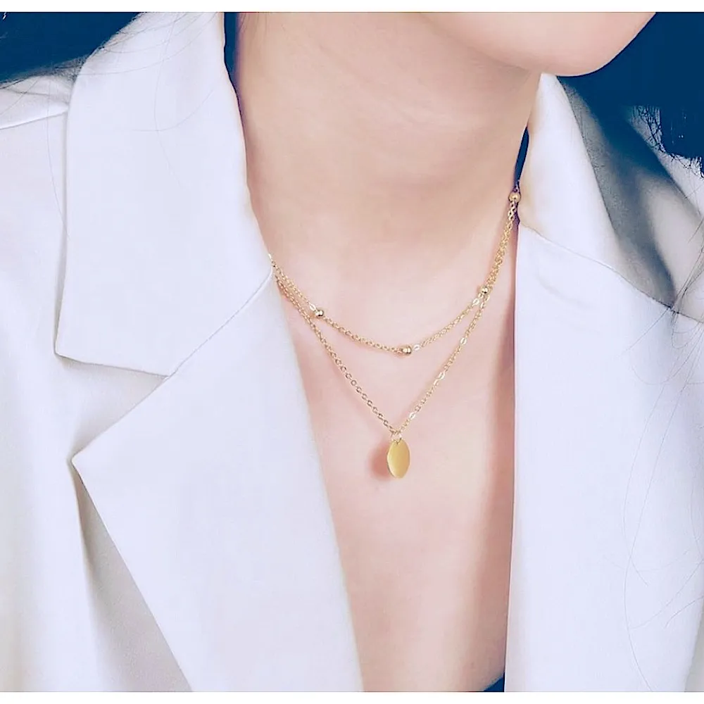 Layered‎ Coin Necklace | Yellow Gold Plated Sterling Silver - Image 11