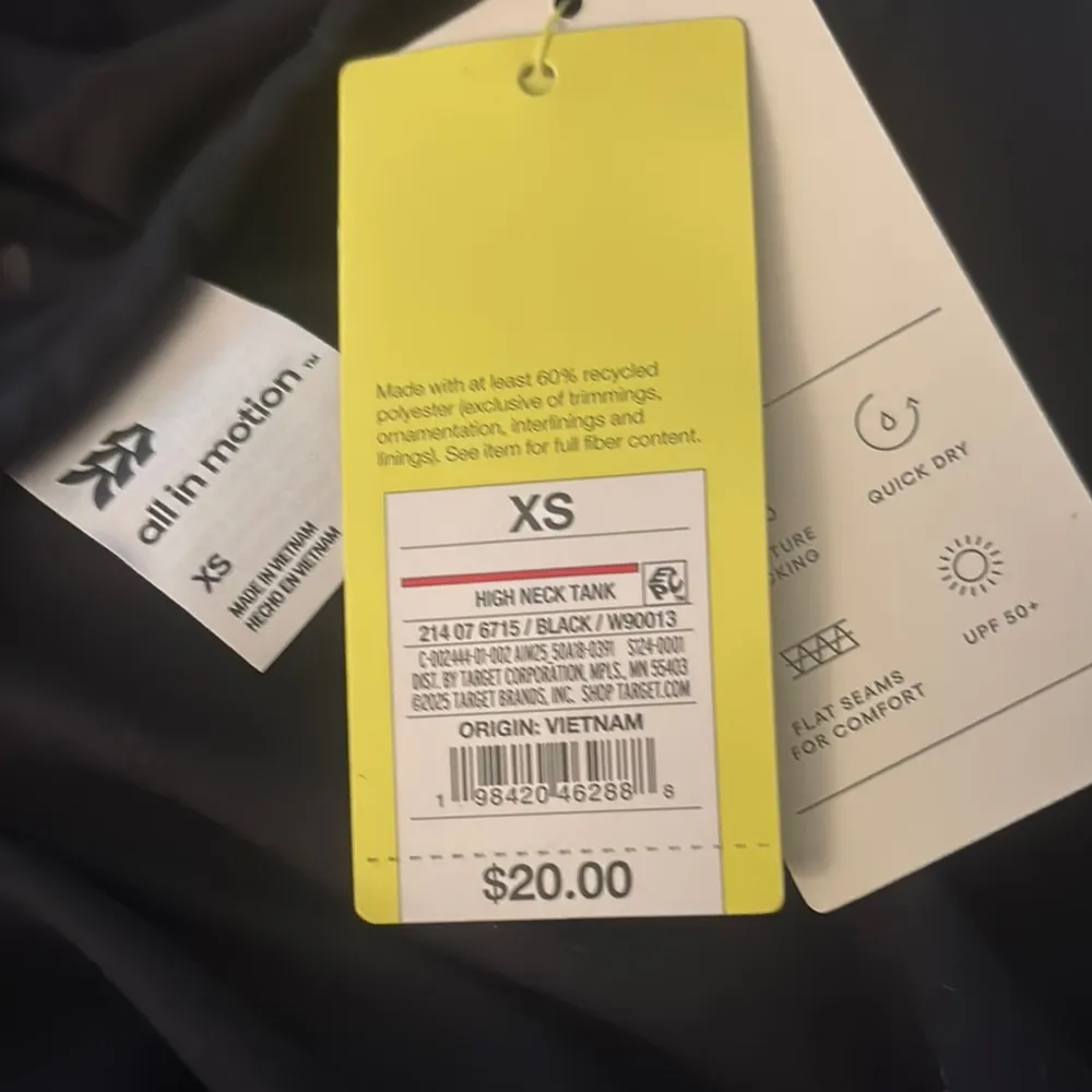 All in Motion Women's Black Sleeveless Top XS UPF 50 - Image 3