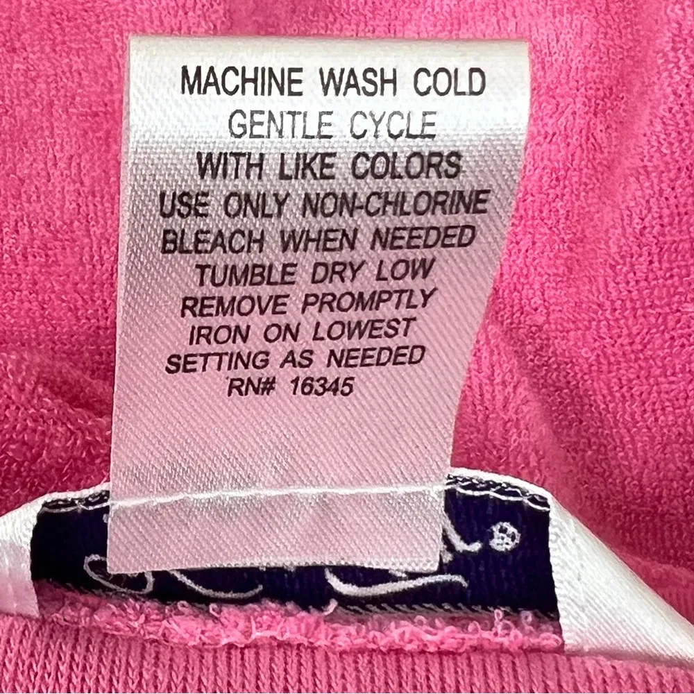 Vanity Fair Size Medium Fleece Hooded Pink Zippered Front Short Robe wit… - Image 8