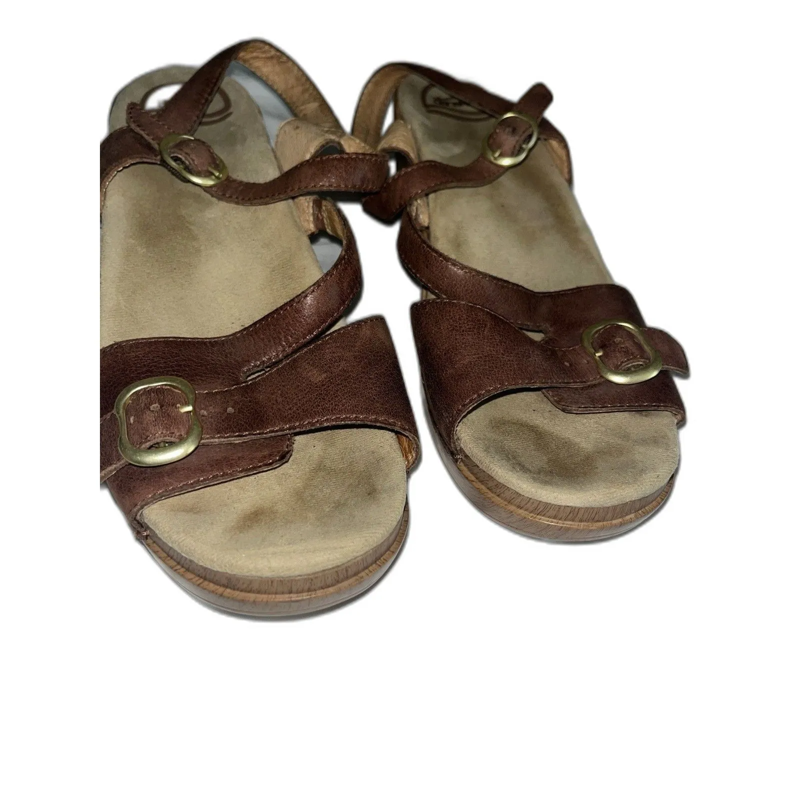 Dansko Shari Sandal Strappy Black Leather Womens 42 Comfort Chunky Heel Office - Image 3