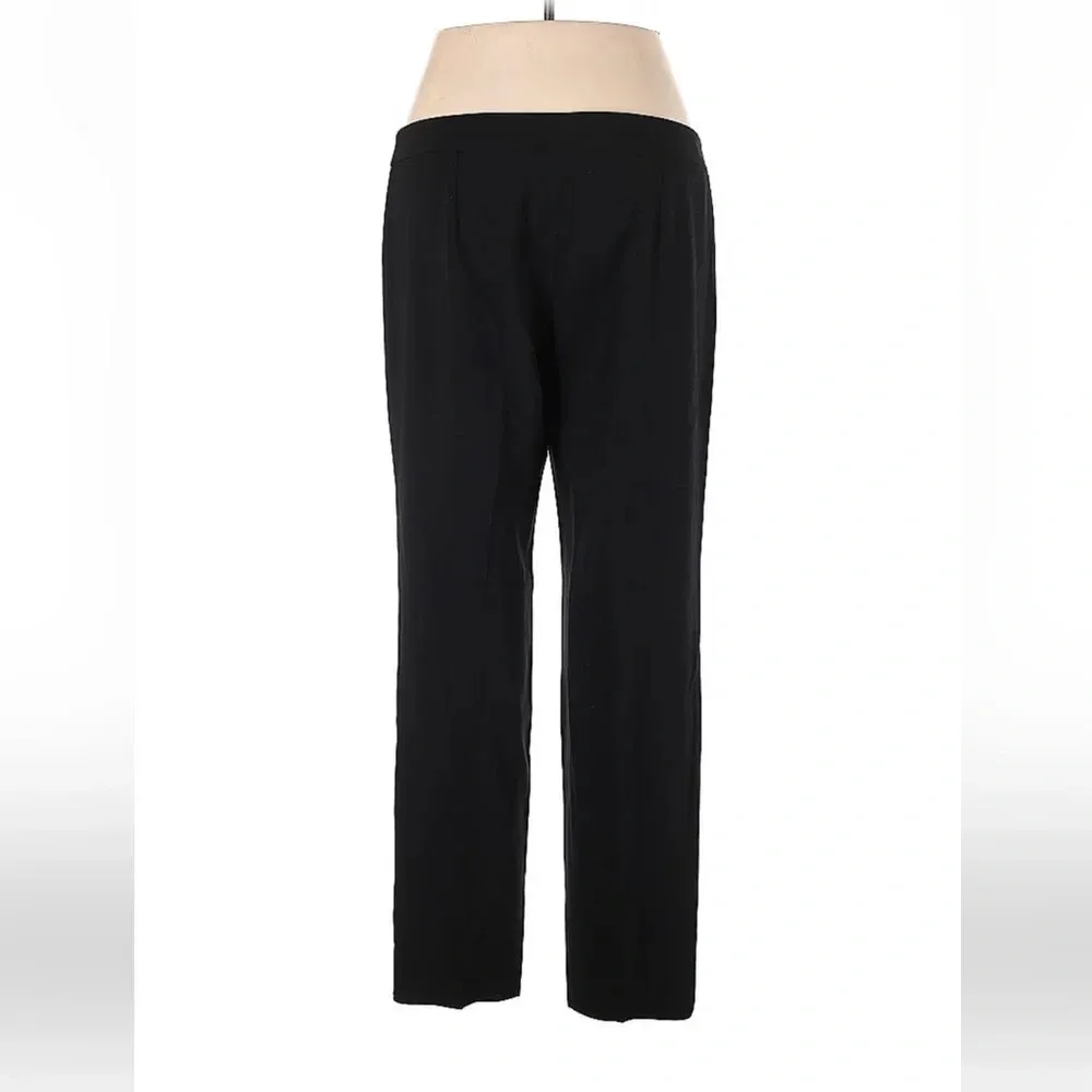 Armani Collezioni sleek 100% wool Trousers size 6 Black Wide Leg side zip - Image 2