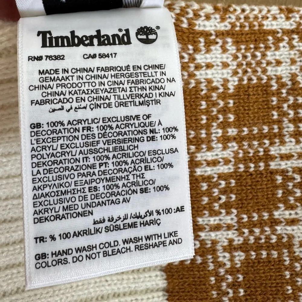 Timberland Scarf Cream & Tan Brown One Size - Image 5