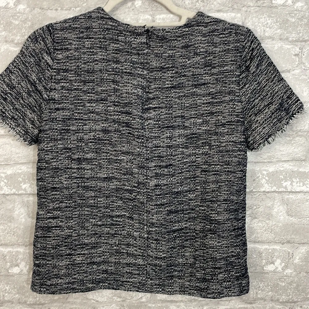 J.Crew Navy Tweed Short Sleeve Top - Image 4