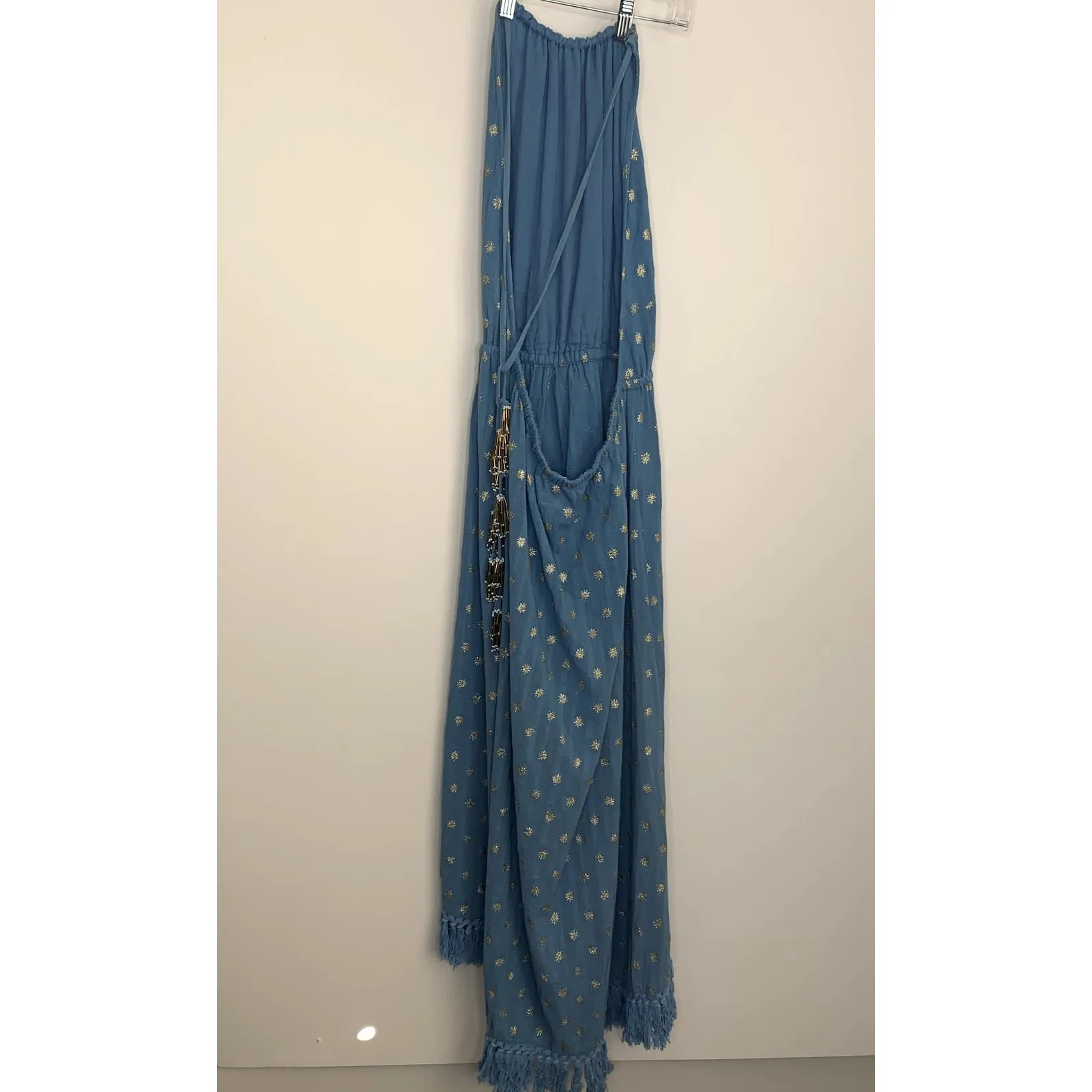Sundress Adela Dress Dubai Blue Womens Aqua Blue Star boho Midi Large - Image 4