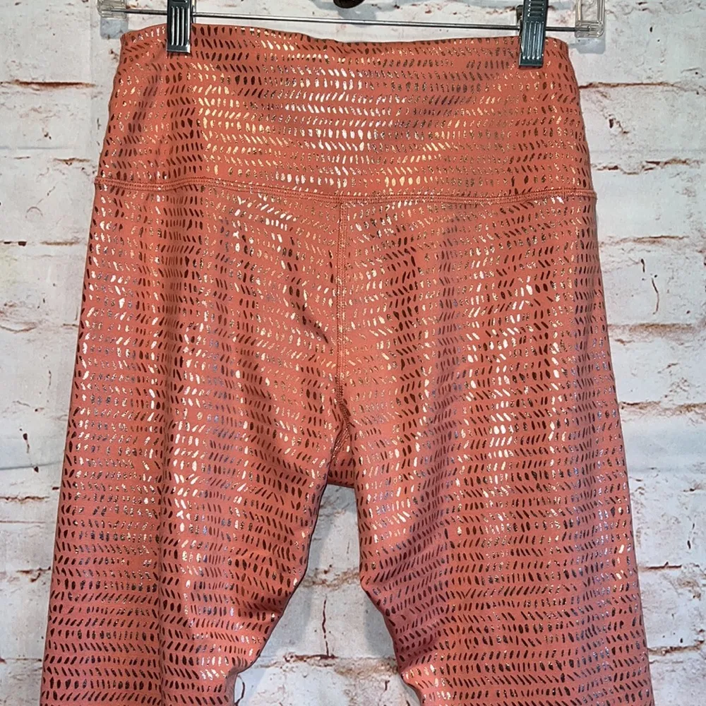 Glyder High Power leggings pink stretch elastic waistband pocket full length SM - Image 6