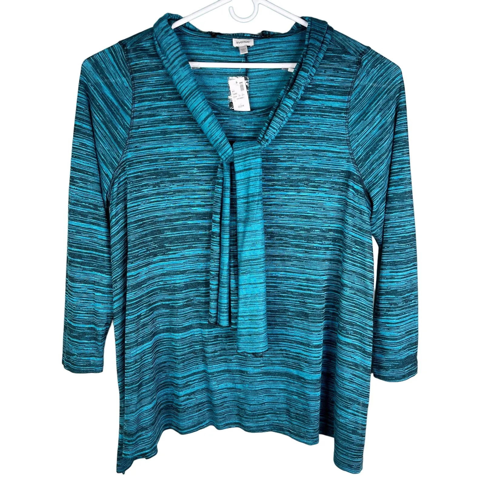 Avenue Sweater 22/24 Detachable Scarf Soft Lightweight Blue Black New - Image 9