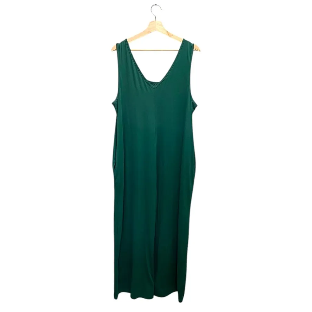 Boutique V-Neck Jumpsuit Emerald Green Size 2X - Image 12