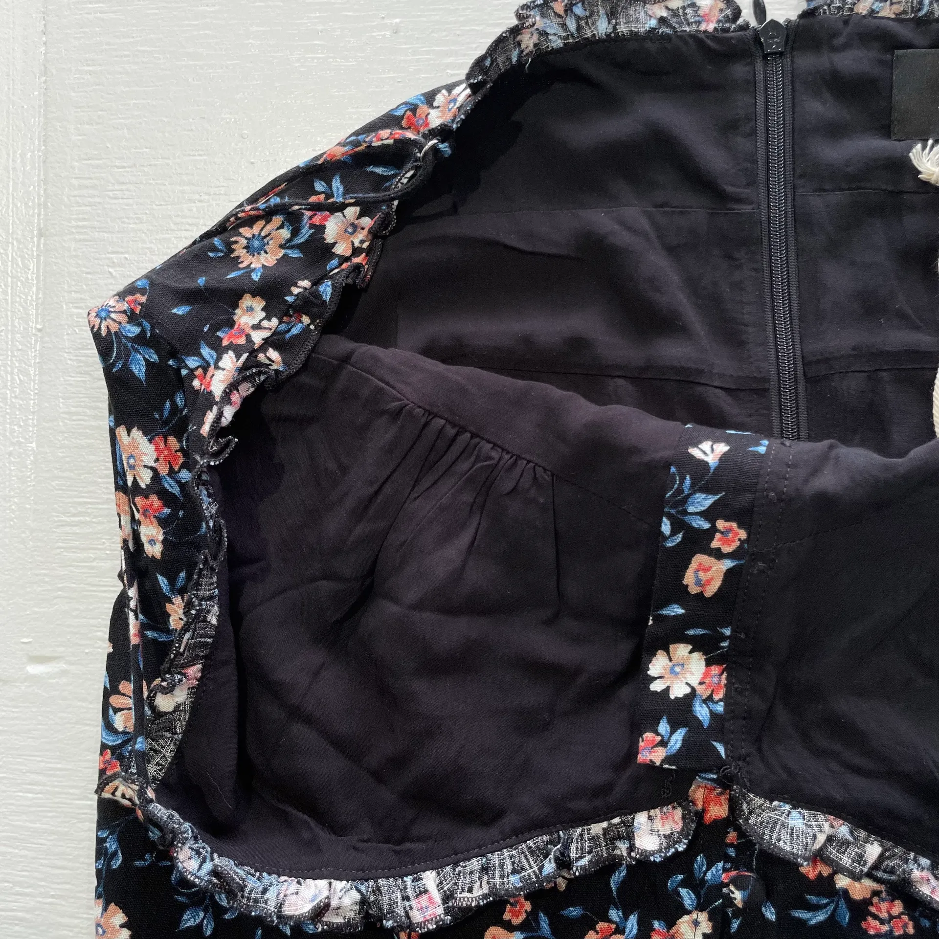 New  Floral Print Button Front Mini Dress Black Pink Blue - Image 17