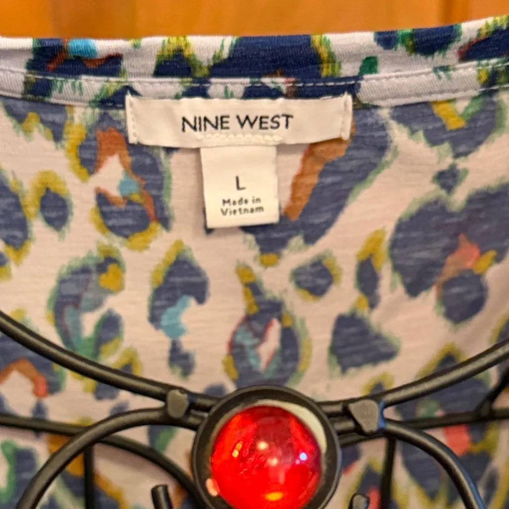 🇻🇳🇻🇳🇻🇳BOGOHO🇻🇳🇻🇳🇻🇳Nine West Multicolor Leopard Print Blouse-large - Image 4