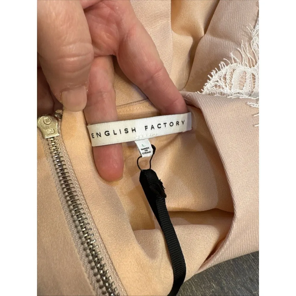 English Factory Women's Sleeveless Lace-Trimmed cut out sides Dress With Pleated - Image 8