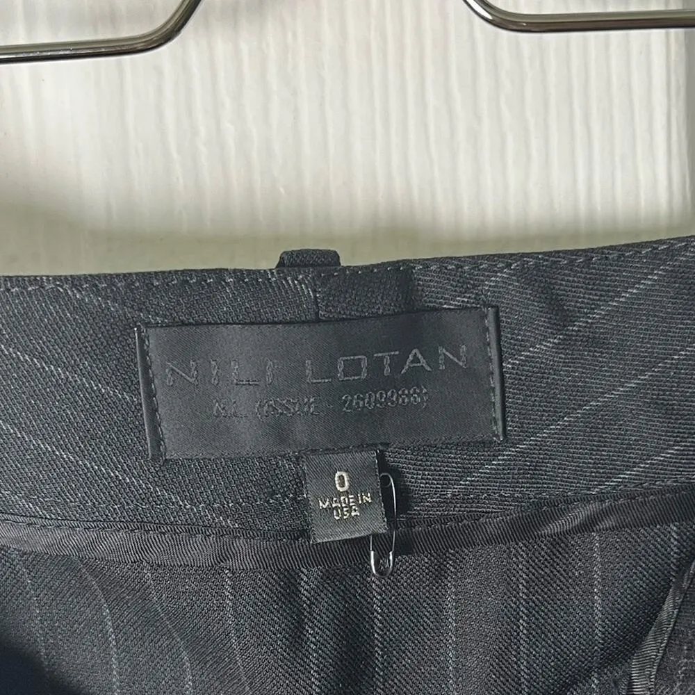 Nili Lotan Gray Wool Blend Tel Aviv Pin Striped Tapered Ankle Trouser Pants 0 - Image 11