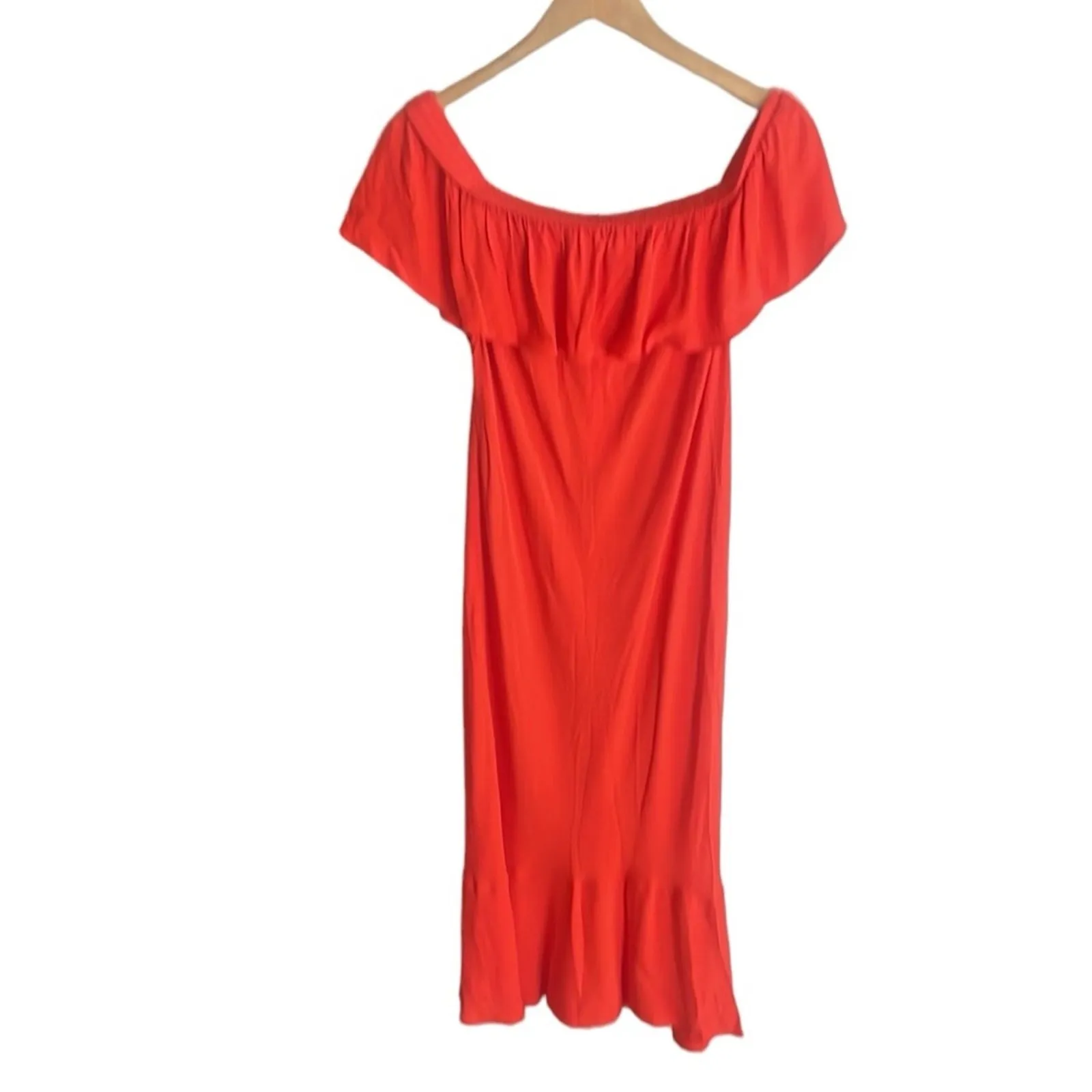Veronica Beard Oleta Ruffled Off-the-Shoulder Dress Red - Image 3