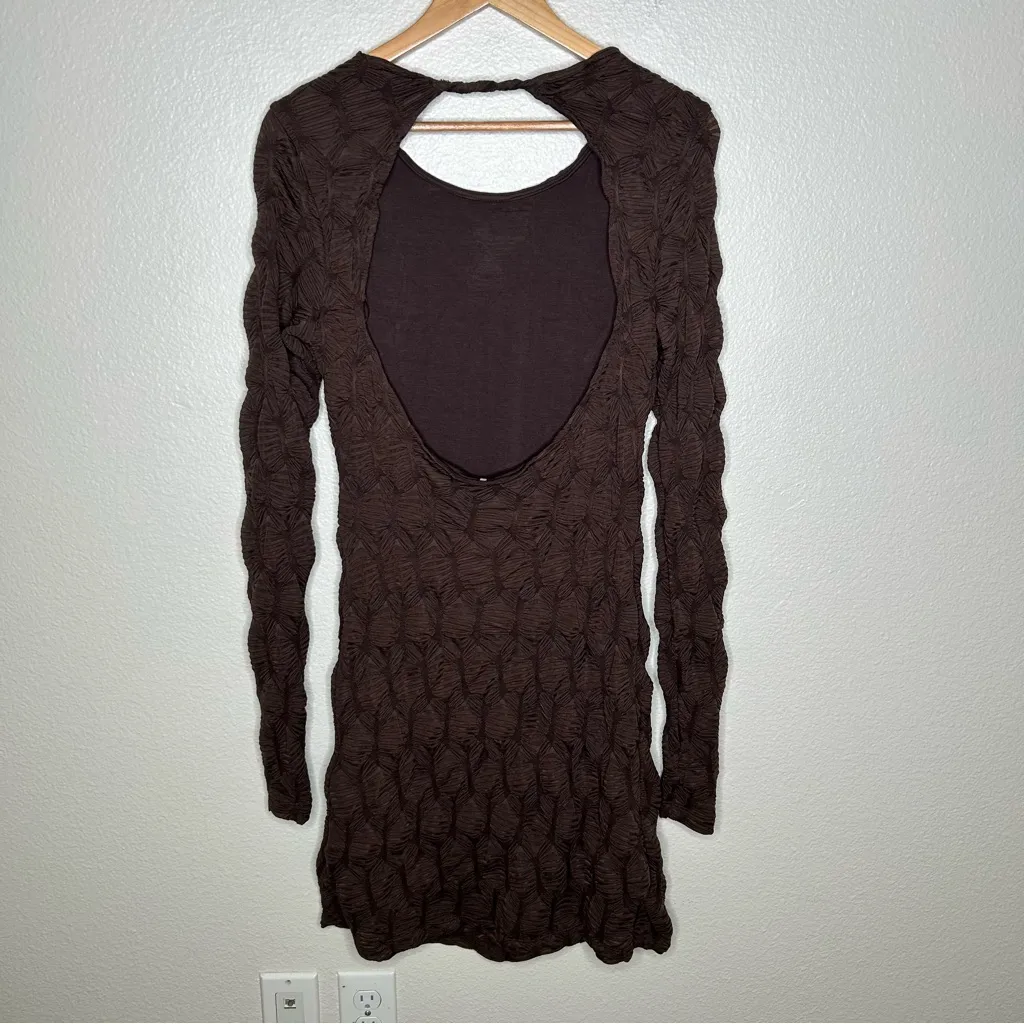 NWT Free People Paulie Mini Dress in Hot Fudge large - Image 7