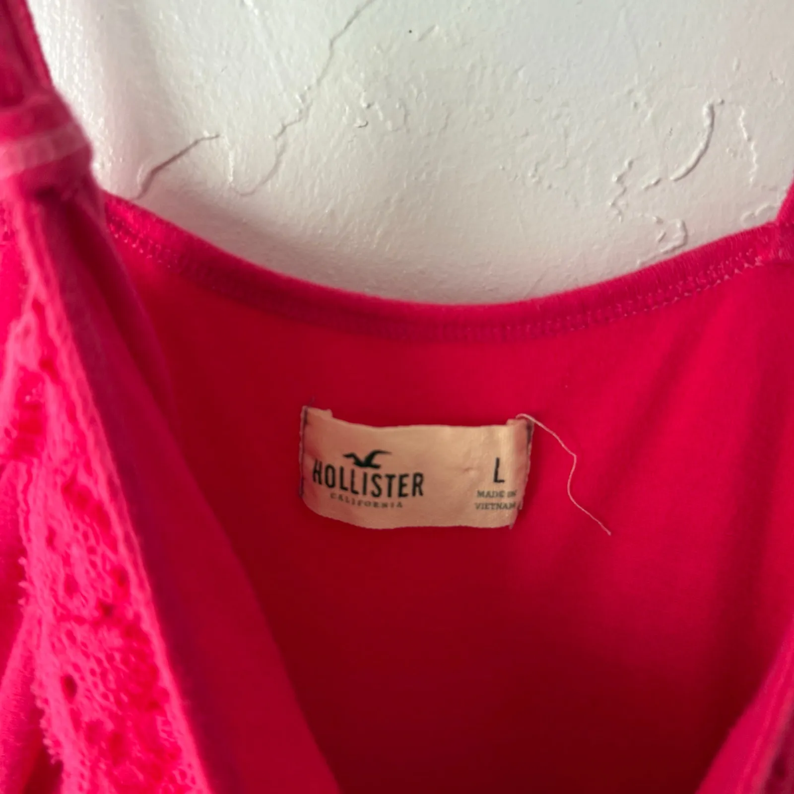 Hollister‎ Y2k Size Large Hot Pink Babydoll Tank Top Summer - Image 4
