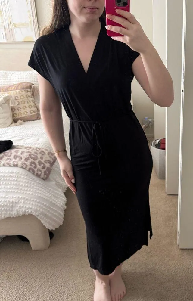 Vince V-Neck Jersey Midi Dress - Image 2