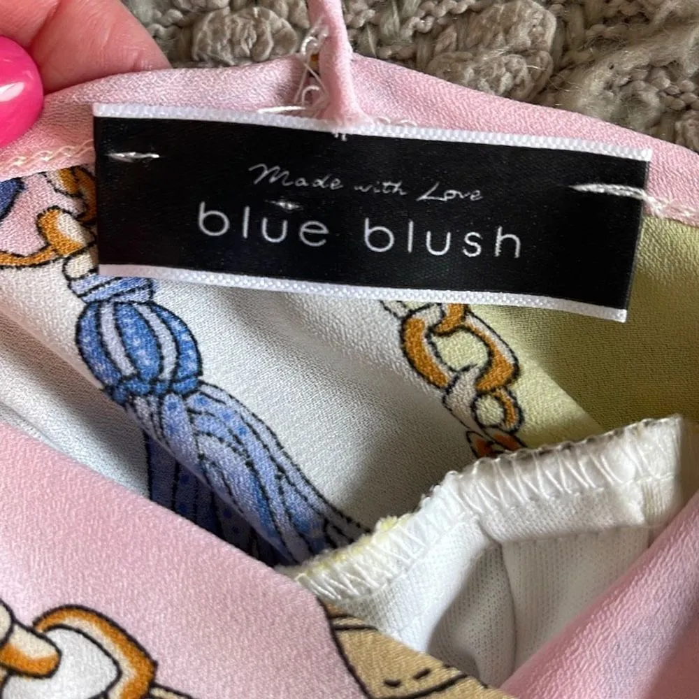 Blue Blush Women's Chain Romper Wrap Skort Front Backless Large Pink Size‎ Large - Image 5