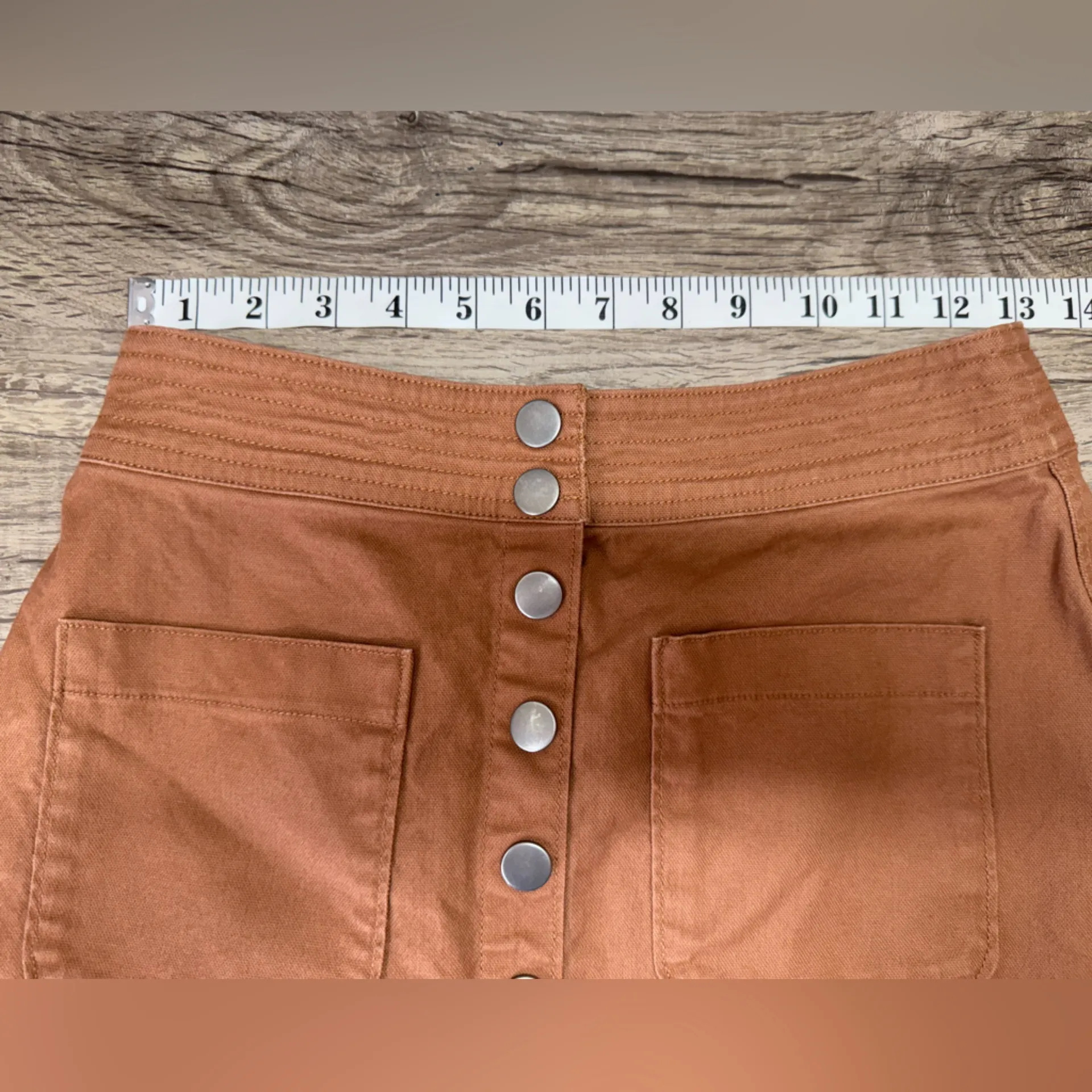 Madewell High‎ Waist Snap A-Line Skirt in Burnt Sienna Size 0 - Image 6