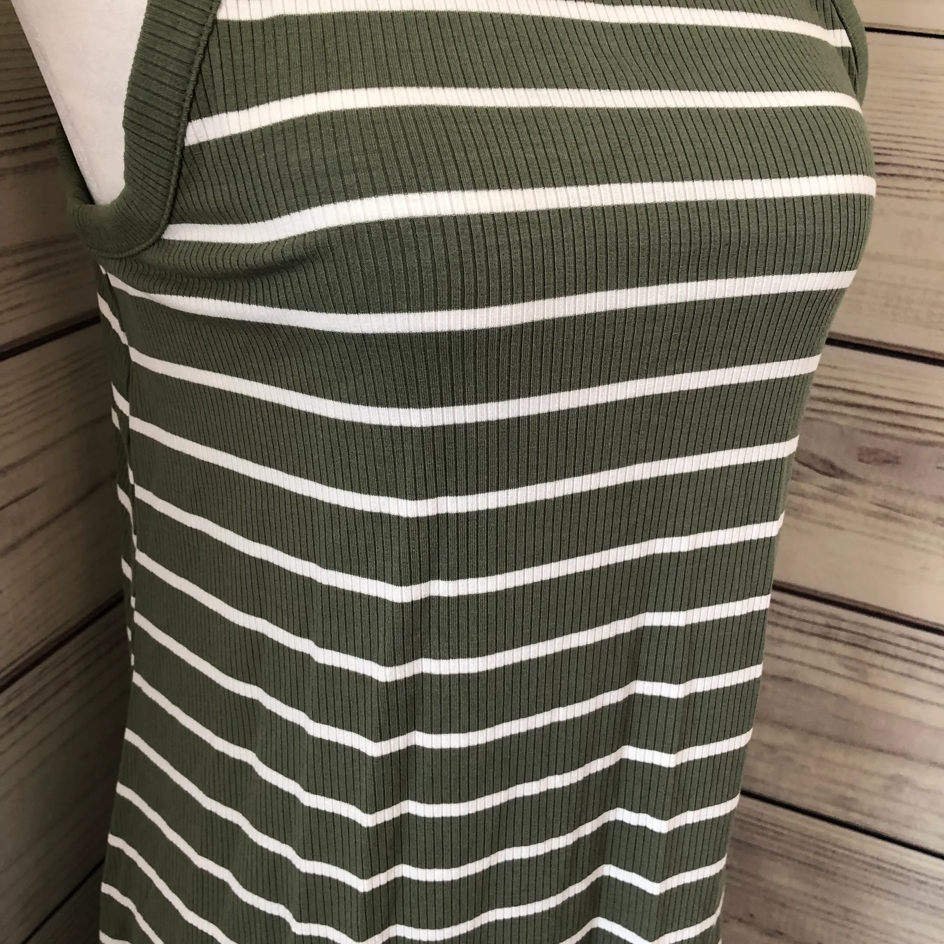 Green Striped Ribbed Dress - Image 3