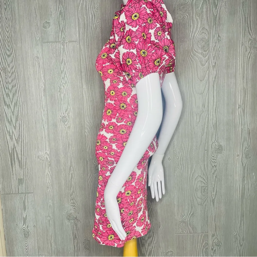 Zara Smocked Floral Daisy Puff Sleeve Dress Size small summer spring dress - Image 4