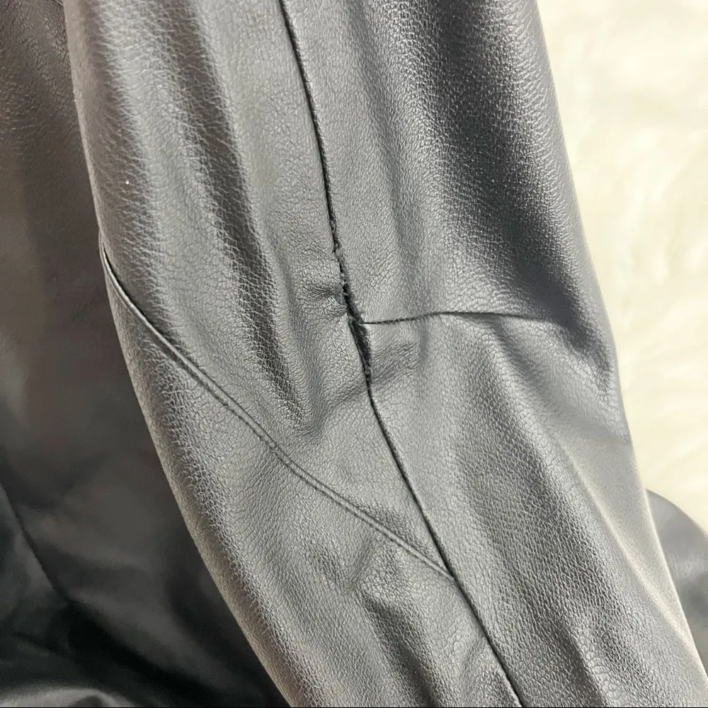 ZARA  Black Faux Leather Pants - Image 6