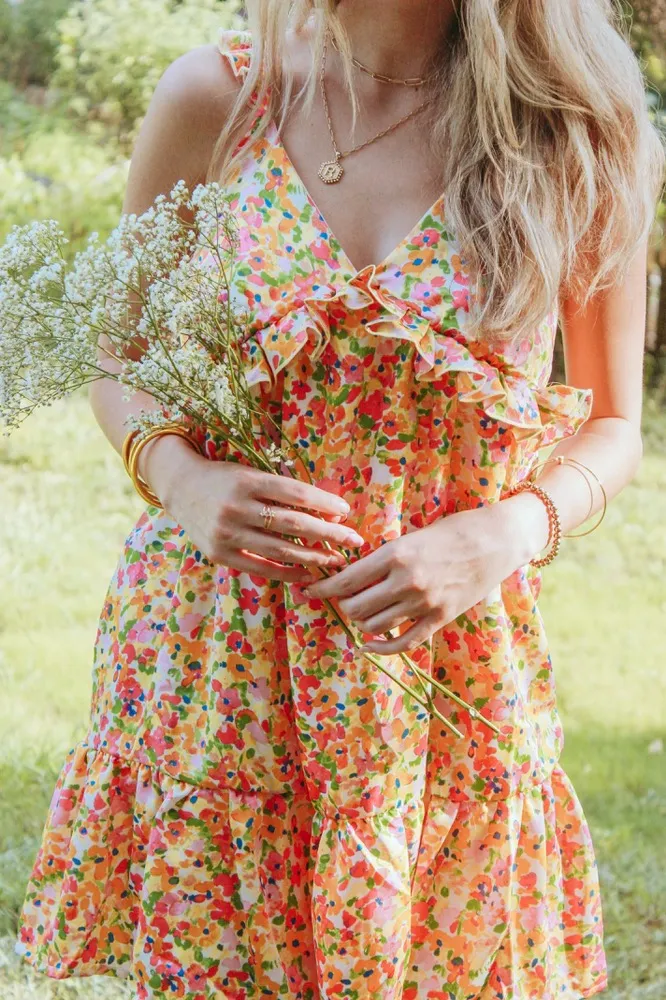 Peach Love California Peach Love Floral Dress - Image 3