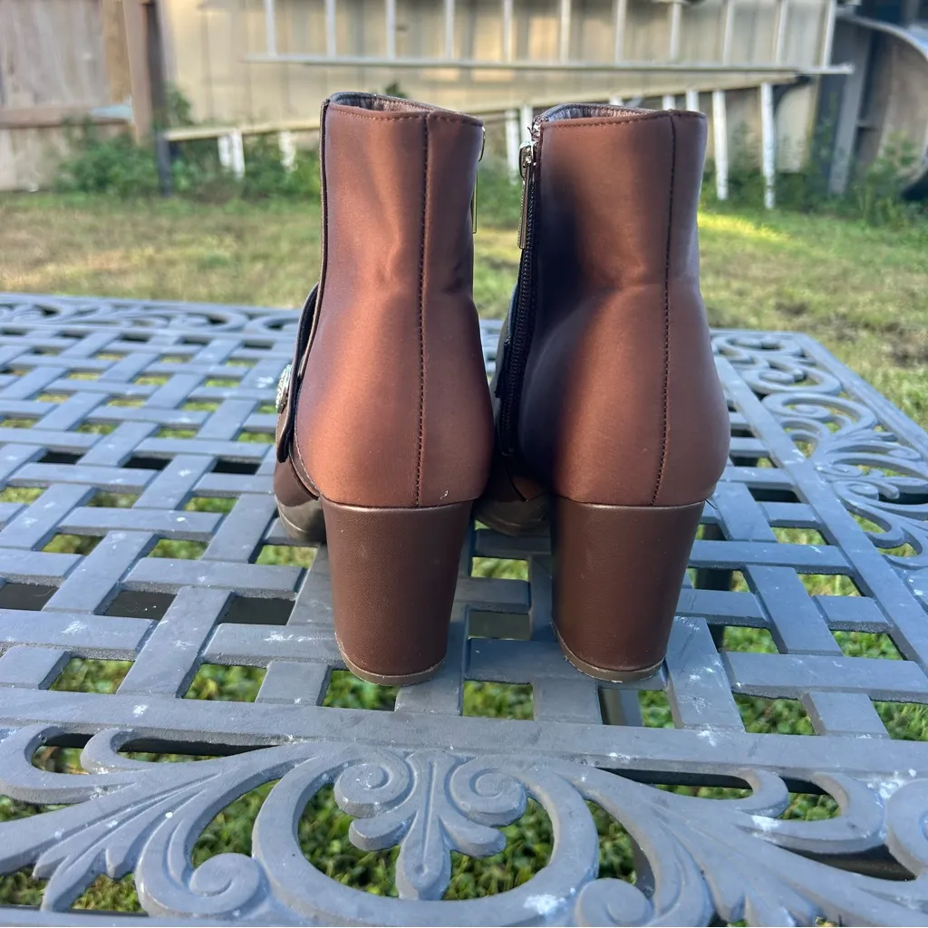 AK BY ANNE KLEIN WOMEN'S RIVE brown boots fall winter size 8.5 zipper casual‎ - Image 4