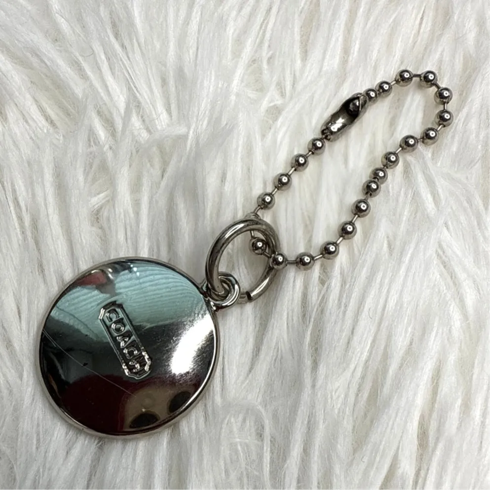 1" Coach Metal Circle Replacement Hangtag Hang Tag Bag Charm - Image 2