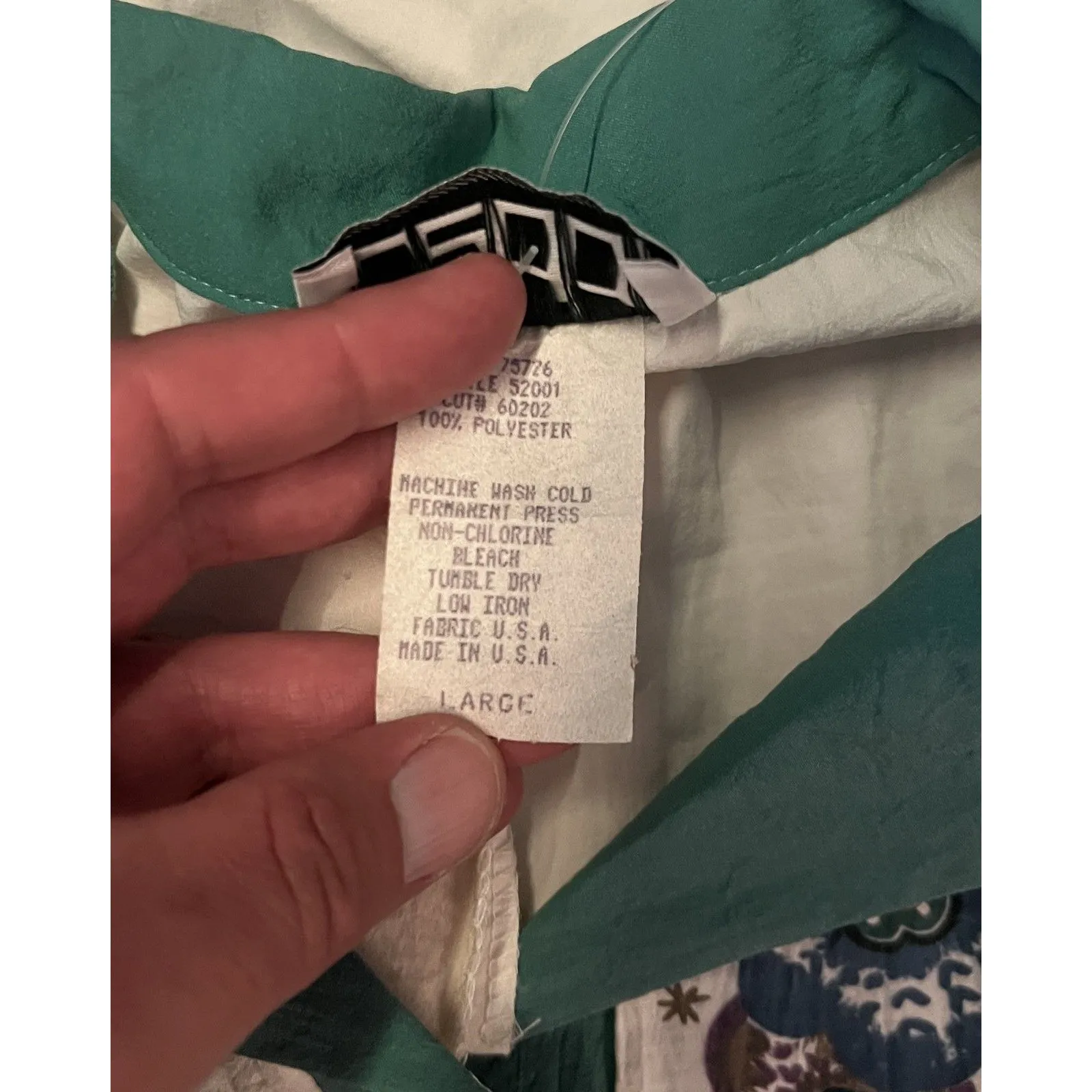 Vintage Teddi Pullover Womens Large White Teal Floral Print Rhapsody NWT 80s USA - Image 8