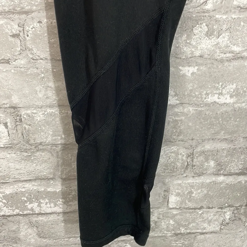 Mono B Black Yoga Leggings with Mesh Accent Size L - Image 4
