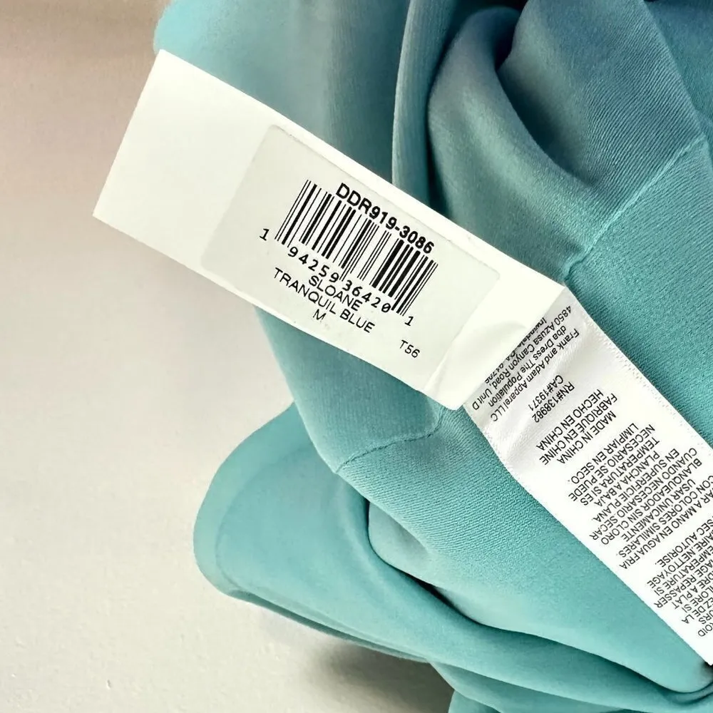 DRESS THE POPULATION Sloane Sleeveless Sheath Dress in Tranquil Blue Size Medium - Image 7