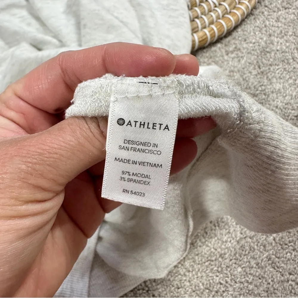 Athleta High Low Shala Cold Cutout Shoulder Soft Jersey Dress Fog Grey Heather S - Image 9