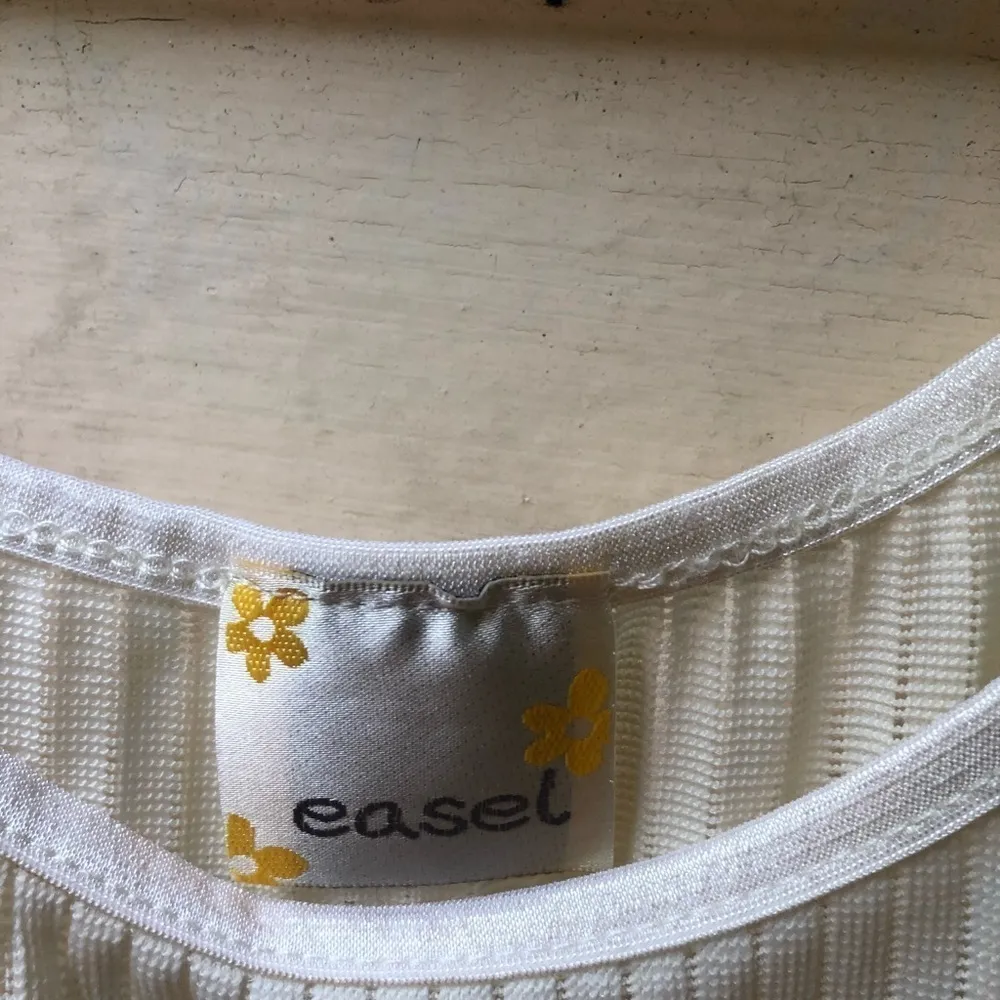 Easel Anthropologie ivory ribbed knit crochet floral lace slip mini dress small - Image 6